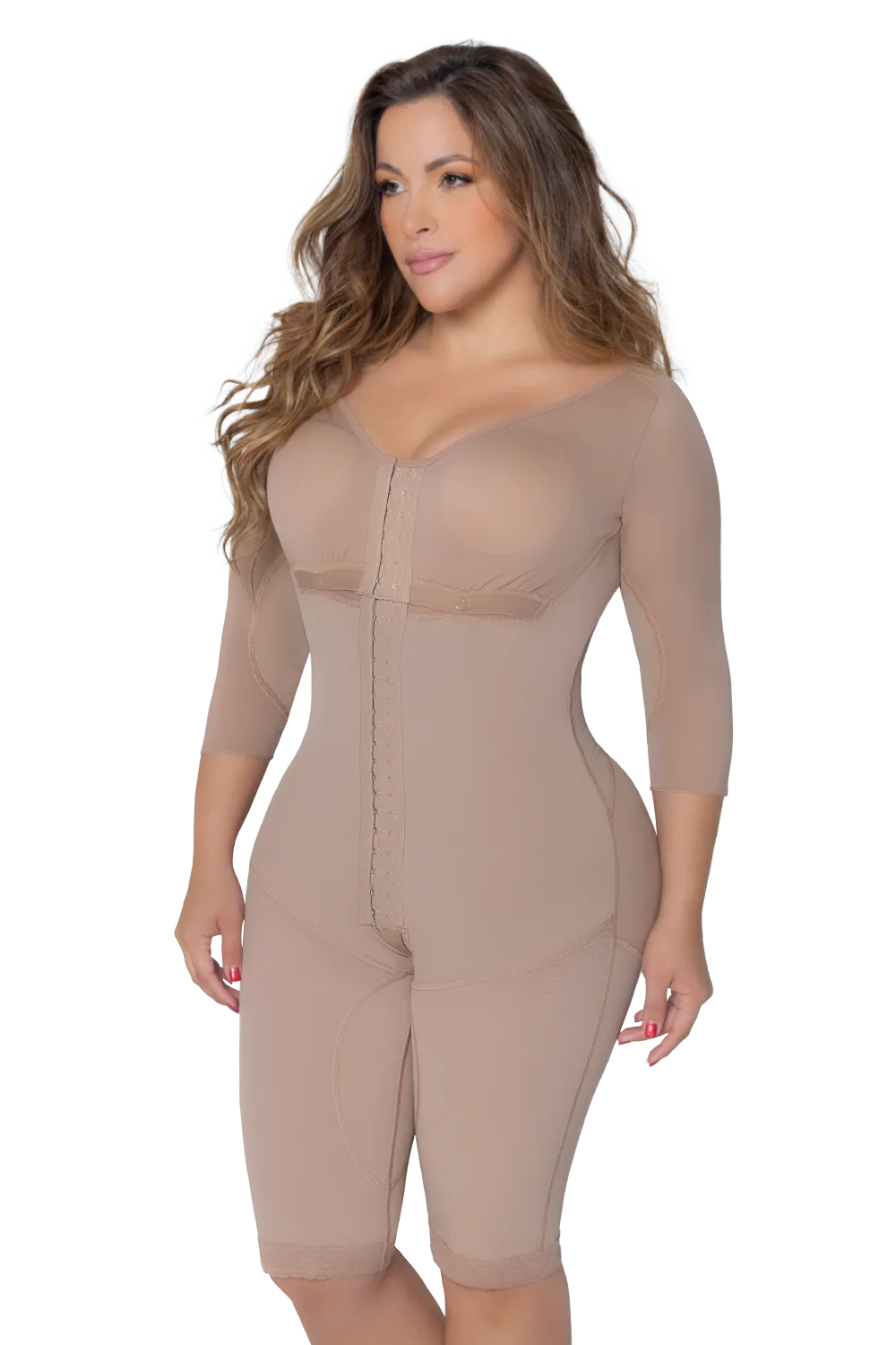 Long Body Shaper With Brassier And Sleeves | Jackie London 3060