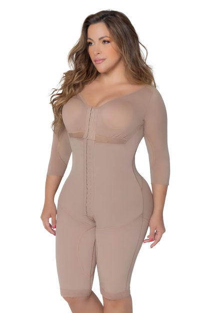 Long Body Shaper With Brassier And Sleeves | Jackie London 3060