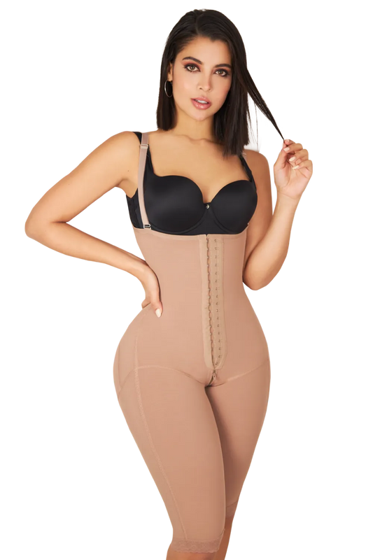 Long Body Shaper With Covered Back And Perineal Zipper | Jackie London 3011