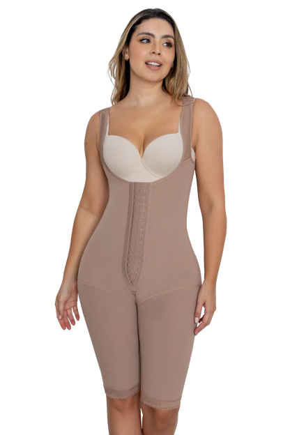 Long Body Shaper With Wide Straps And Perineal Zipper | Jackie London 3021