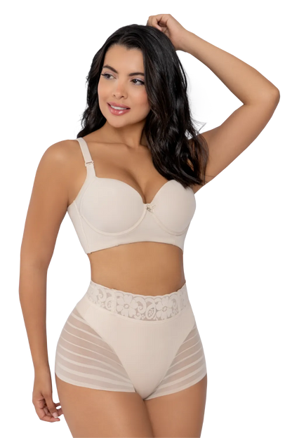 Sheer Lace Shaper Control Brief | Jackie London 4013