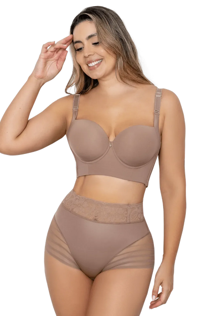 Sheer Lace Shaper Control Brief | Jackie London 4013