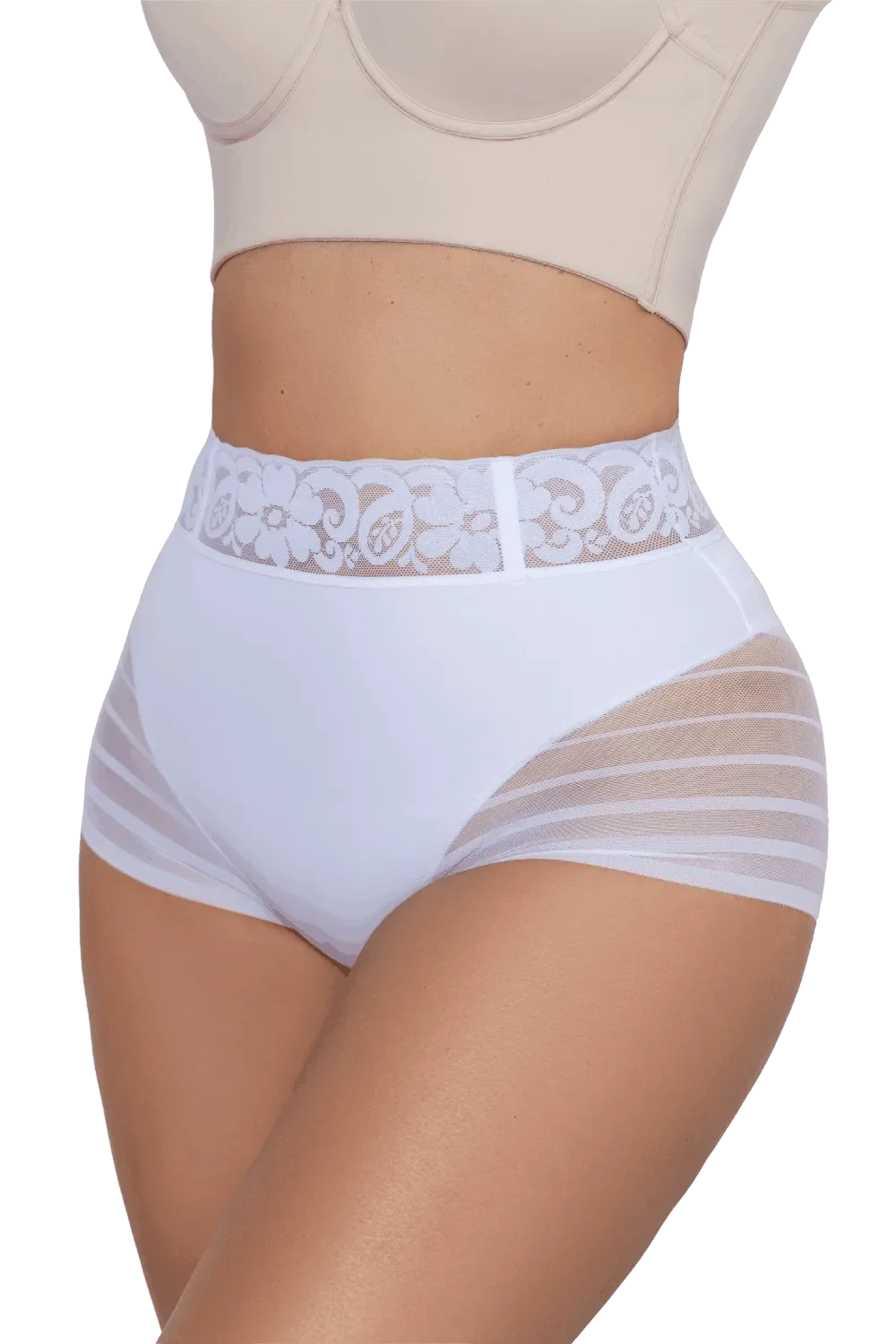 Sheer Lace Shaper Control Brief | Jackie London 4013