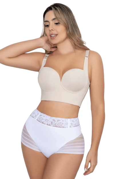 Sheer Lace Shaper Control Brief | Jackie London 4013